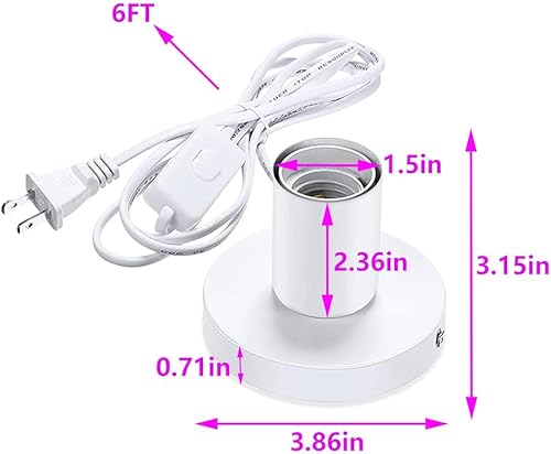 Miniatura 2 de DBKMPZ Base de lámpara de mesa industrial, base de lámpara E26 E27 sin sombra, mini lámpara de escritorio corta Base de bombilla expuesta, soporte