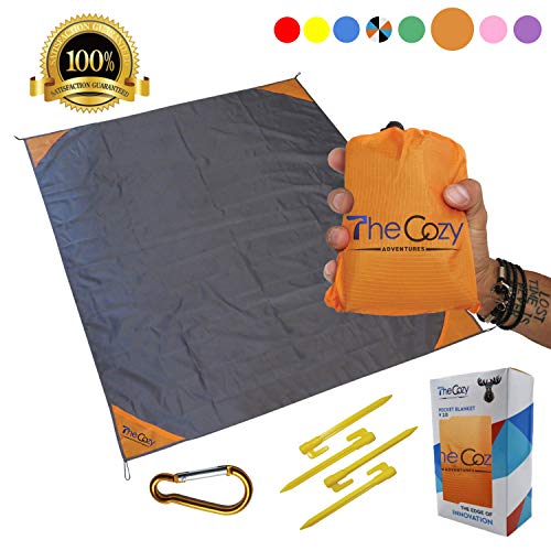 Sand Free Compact Beach Blanket - Pocket Picnic Sheet for Outdoor Multiple Use