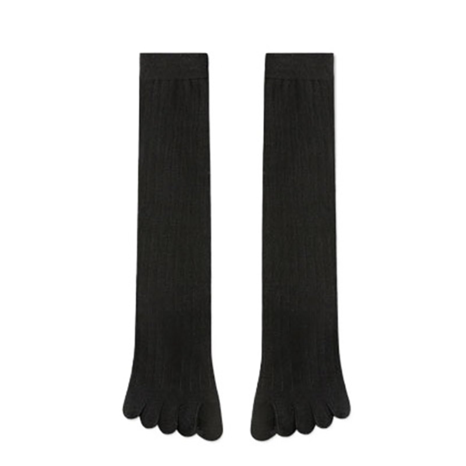 IRFHDCX Toe Socks 2/4 Pairs Toe Socks Long Cotton Simple Breathable 5 Finger Calf 4 Seasons Unisex(2pair Black)