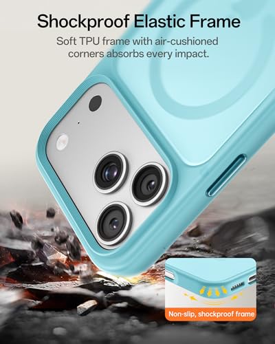 Image of UNBREAKcable Magnetic for iPhone 17 Pro Case 6.3-Inch, Compatible with MagSafe, Full Camera Protection, Built-in Magnetic Ring, Drop Protection Shockproof Slim Phone Cover - Mint Green