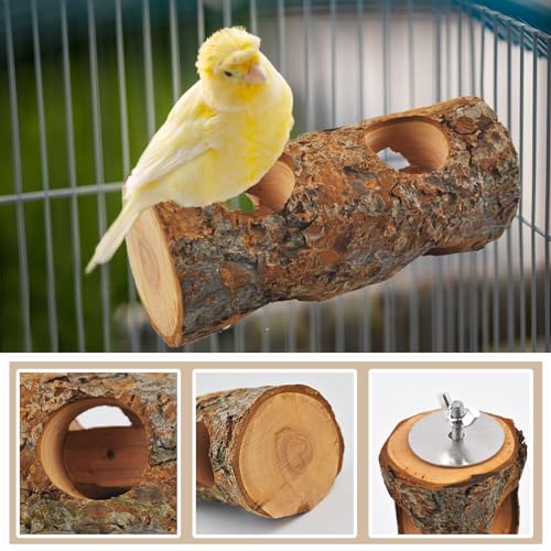 Image of Bird Wooden Block Chewing Toy Parrot Beak Grinding Toys Wood Birds Cage Foraging Training Toy with Bird Perch for Parakeet Cockatiel Lovebird Budgie