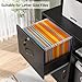 Homieasy Vertical Filing Cabinet with Bookshelf for Home Office, File Cabinet with Shelves, Lock & Charging Station, Drawer Office File Cabinets with Printer Stand, fits Letter Size, Black