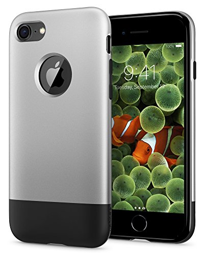 Spigen Classic C1 [10th Anniversary Limited Edition] [Retro] Designed for iPhone 8 Case (2017) - Aluminum Gray