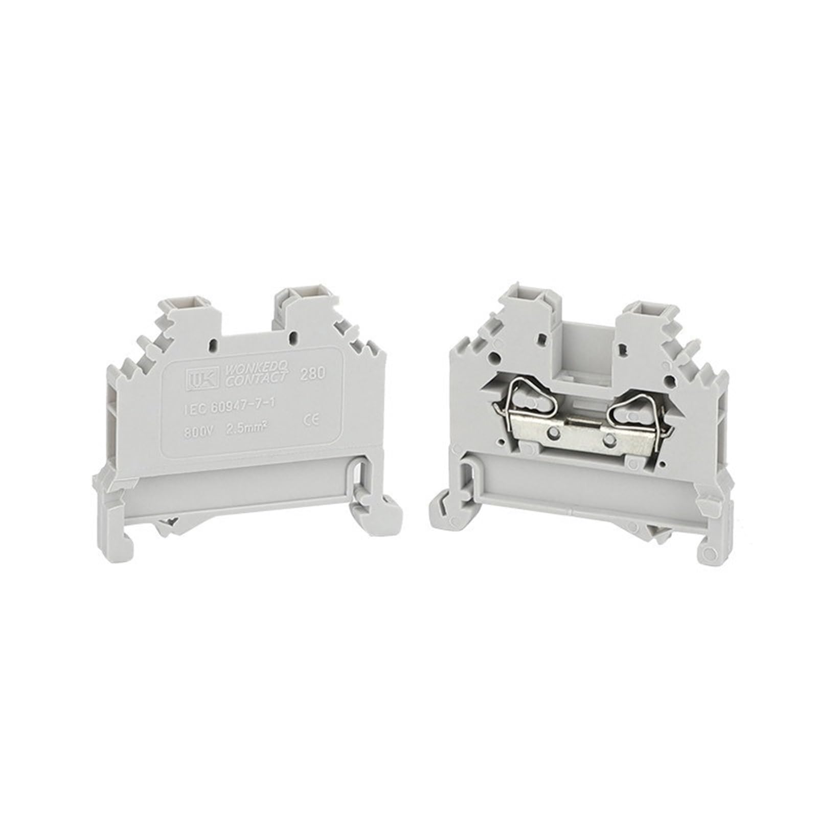 10 connettori a gabbia a molla 280-101, 2 conduttori, 5 mm², 280 101, binario DIN