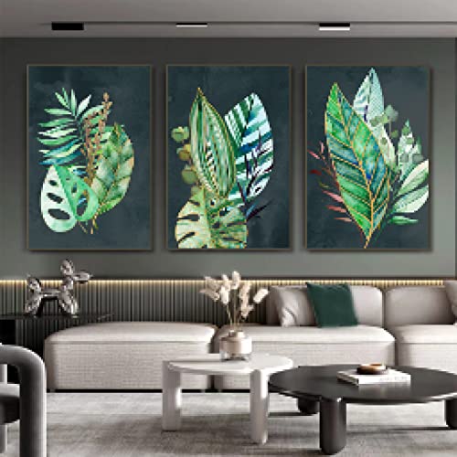 Toile Vert Feuille KEBIA 40x60cm cadre non inclus pour decoration moderne