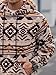 VOGSTART Men's Trendy Style Hoody Comfort Baja Hoodie Long Sleeve Furry Sherpa Fuzzy Tribal Aztec Graphic Sweatshirt White - Ethnic Prints L