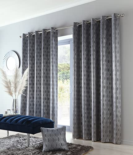 Broadway - Coppia di tende termiche a risparmio energetico per camere da letto e soggiorno 229 x 183 cm colore: argento