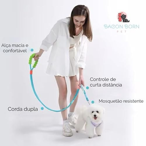 Guia Pet Reforçada P/Cães Resistente Ao Impacto Confortável (Preto)