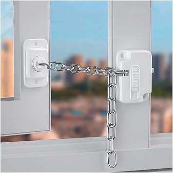 Window Locks,Window Restrictor Locks for UPVC,Window Safety Locks for Child Pets Safety,Self Adhesive,Adjustable Window Lock No Drilling for Metal, Wooden, Sliding Window2PCS