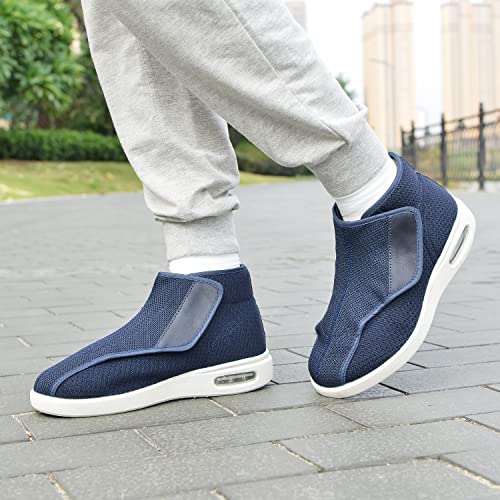 JITUUE Women's Memory Foam Diabetic Elderly Shoes Wide Magic Buckle Shoe Adjustable Mesh Lightweight Breathable High-Top Walking Sneakers Summer Swollen Ankle Boot3