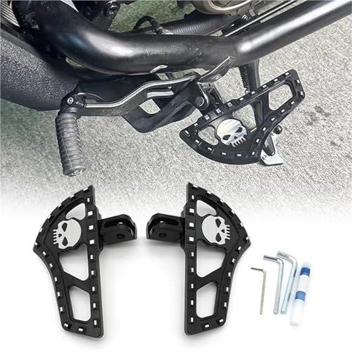 Coussinets Repose-Pieds QJMOTOR SRV 600 Flash V4, Finition Plaque Antidérapante