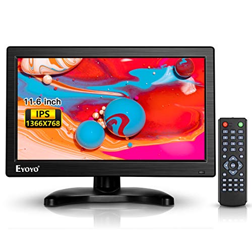 Small HDMI Monitor, Eyoyo 12 Inch Monitor 1366x768 IPS Screen CCTV Security Monitor