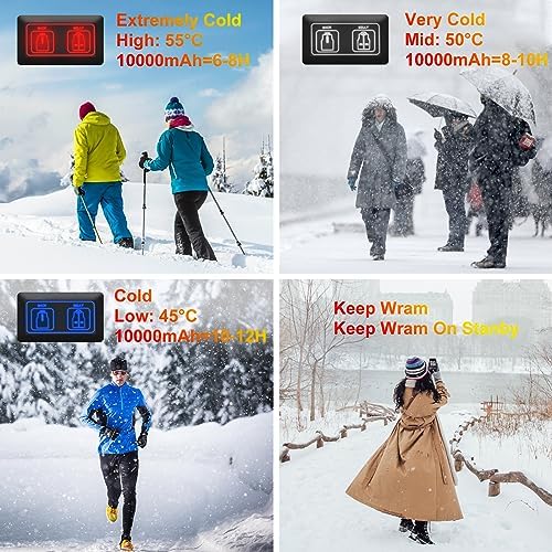 WANFEI Heated Gilet Heating Jacket, 3 Adjustable Temperature Electric Heated Vest for Men, USB Rechargeable Heated Body Warmer, Washable Heating Waistcoat for Outdoors (Power Bank Not Included)