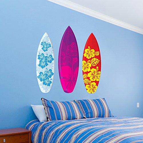 Aloha Design Surfboard Wall Decals - Set of 3