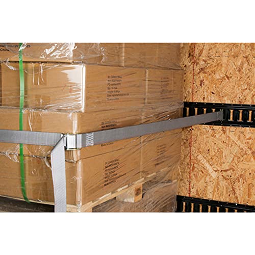 Dc Cargo E-Track Cam Buckle Straps Cargo Tie-Downs, (Pack Of 2) 2 X 16 Heavy Duty Grey Polyester Tie-Down Cam Buckle Straps, Strong Cam Buckle Strap, E-Track Spring Fittings, Tie Down Motorcycle #TOP1