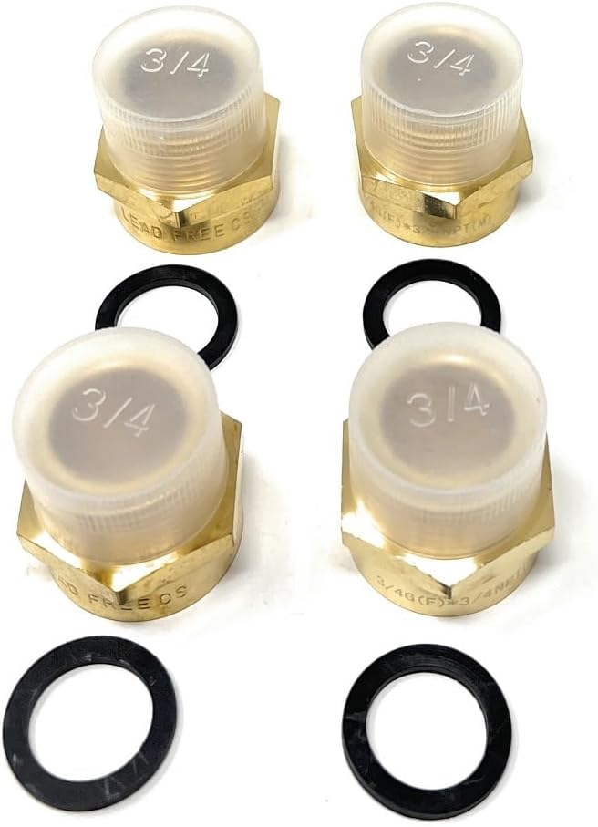 G Thread (Metric BSPP) Female to NPT Thread Male Pipe Fitting Adapter - Lead-Free (Four 3/4 inch)