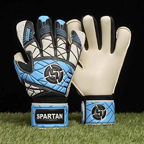 Gants de football pour enfants protection doigts gardien de but homme femme bleu 5