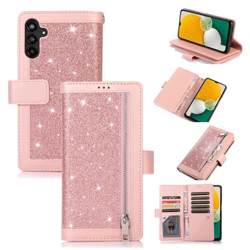 Etui portefeuille pour Samsung S24 5G EYZUTAK en cuir PU or rose