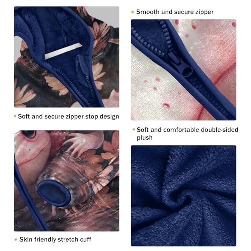 Pink Axolotl with Flowers Toddler Fleece Jacket Girl Boys Hooded Fleece Jacket Coat Warm Outwear Zip-up 3-10T3