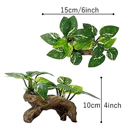 Smoothedo-Pets GZDY Fish Tank Decorations Aquarium Decor Ornaments Betta Silk Leaf Pad Hammock Artifical Driftwood Cave Goldfish Bowl Accessories thumb #2
