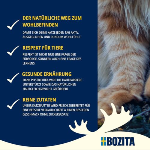 Bozita Mousse Wild Mix – 12x85g Nassfutter für Katzen in Mousse-Textur mit Rentier, Hirsch oder Wildschwein - getreidefrei, ohne Zuckerzusatz und Farbstoffe - mit Postbiotika unterstüzt die Darmflora