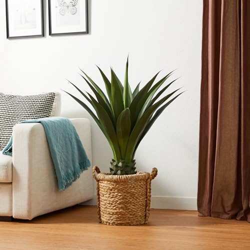 Glitzhome Artificial Tree 3.5ft Tall Fake Potted Spiked Agave Plant with Planter for Modern Home Office Living Room Floor Decor Indoor Outdoor2