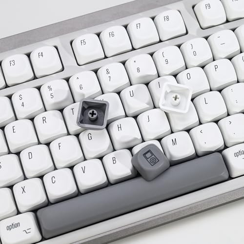 Image of KBDiy for MAC Style KOA Profile Keycaps Set,Dye-Sublimation PBT White Custom Keyboard Keycap,138 Keys Cap Set for Cherry Gateron MX Switches Mechanical Keyboards