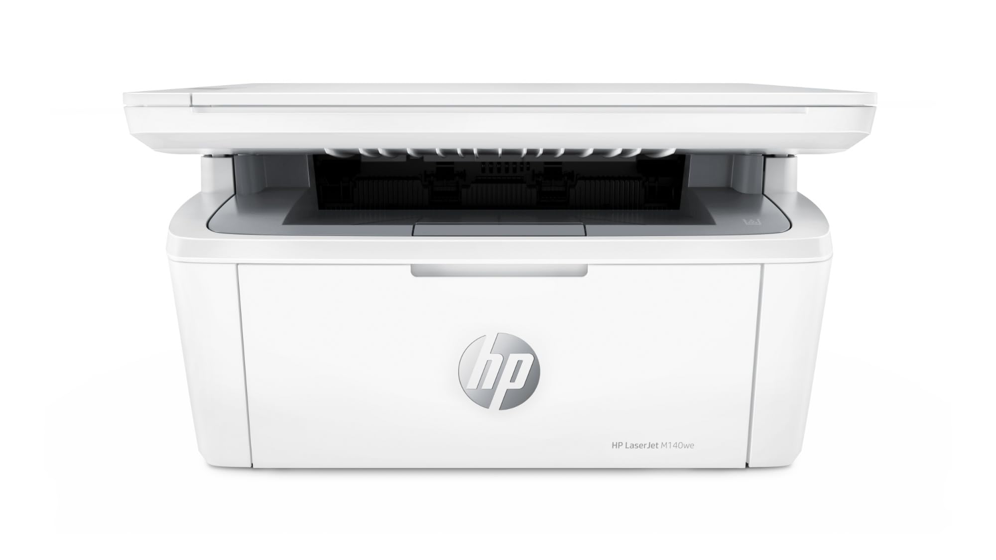 HP LaserJet M140we 7MD72E, Stampante Multifunzione Laser A4, Monocromatica, Stampa Fronte e Retro Manuale in b/n, 20 ppm, Wi-Fi, Smart, Bianca