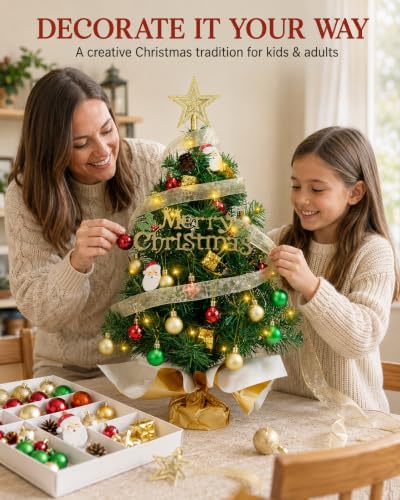 Noiclub 24 Inch Mini Christmas Tree with 50 LEDs, DIY Kit, Battery Powered - image 7