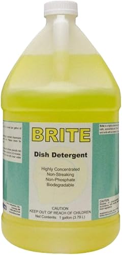 Brite - Detergente manual profesional para ollas y sartenes, limpiador líquido de jabón para lavar a mano
