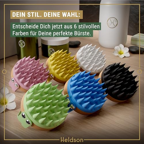 HELDSON Kopfhaut Massagebürste Bambus – Kopfmassage & Shampoo Bürste – Ansicht 6
