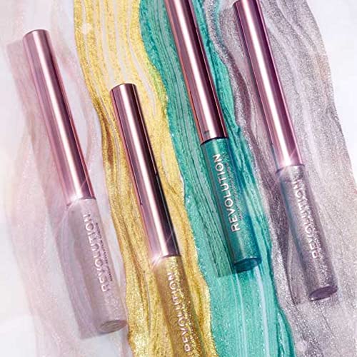 Image of Makeup Revolution Ultimate Lights Chromatic Liner Teal Bling Toned liner with Gloss & Fragrance (Pack of 2)