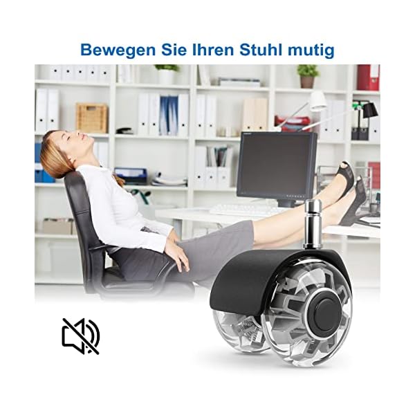 Ersatz-bürostuhl rollen（1000KG）–11x22MM rollen für bürostühle, Leichtgängige und leise hartbodenrollen… – Bild 7