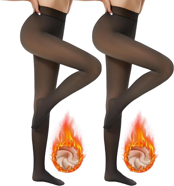 La Mejor Lista de Térmicos para Mujer para comprar online. 46 Medias Térmicas Mujer, 2 Pares Mallas Térmicas Afelpadas Translúcidas Falsas y Color Piel, Leggings Térmicos con Forro De Lana De Algodón, Pantimedias de Invierno, Medias...