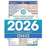 2019 Ohio Labor Law Poster – State, Federal, OSHA Compliant – Laminated Mandatory All in One Poster
