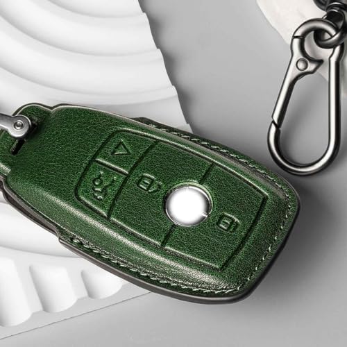 Image of Mercedes Benz Key Fob Cover Leather Car Key Case 2026 2025 2024 2023 2022 GLE350 GLE450 GLS450 GLS580 GLA250 GLA35 EQB CLA250 CLA35 CLA45 AMG GT