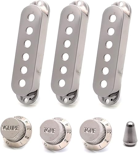 ROZILO ST Strat - Juego de interruptores de bobina individual de 6 agujeros, 2 tonos y 1 volumen para guitarra eléctrica, cromadas