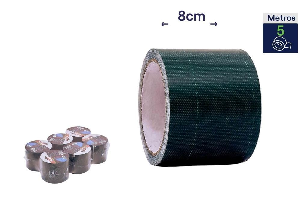 DRW Cinta reparacion lona verde oscuro 6 unidades 80mm x 5m