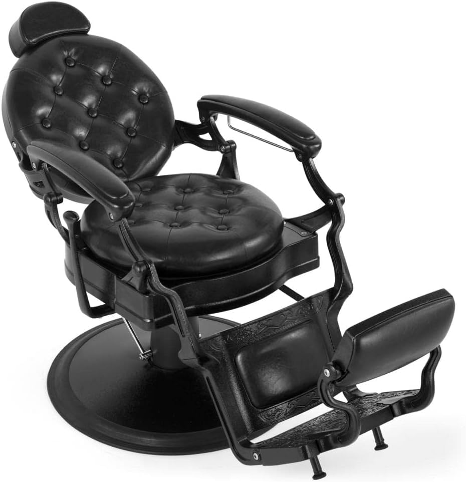 Silla de peluquero vintage de alta resistencia, silla de peluquería hidráulica reclinable para estilista, sillas de tatuaje, silla de estilista,