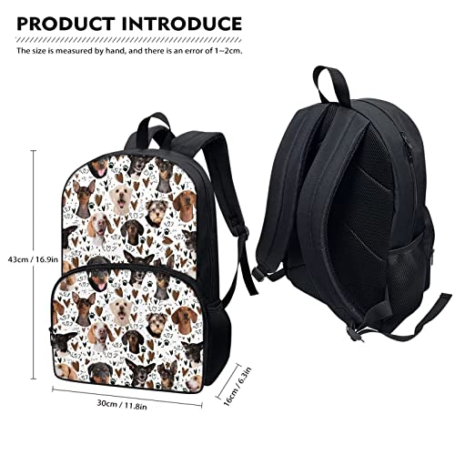 Girls Large School Golden Retriever Beagle Puppy Dogs Print Backpack Kids Breathable Padded Back Durable Lightweight Bookbag 17 Inch Elementary Student Children Boys School Daypack with Front Pocket4