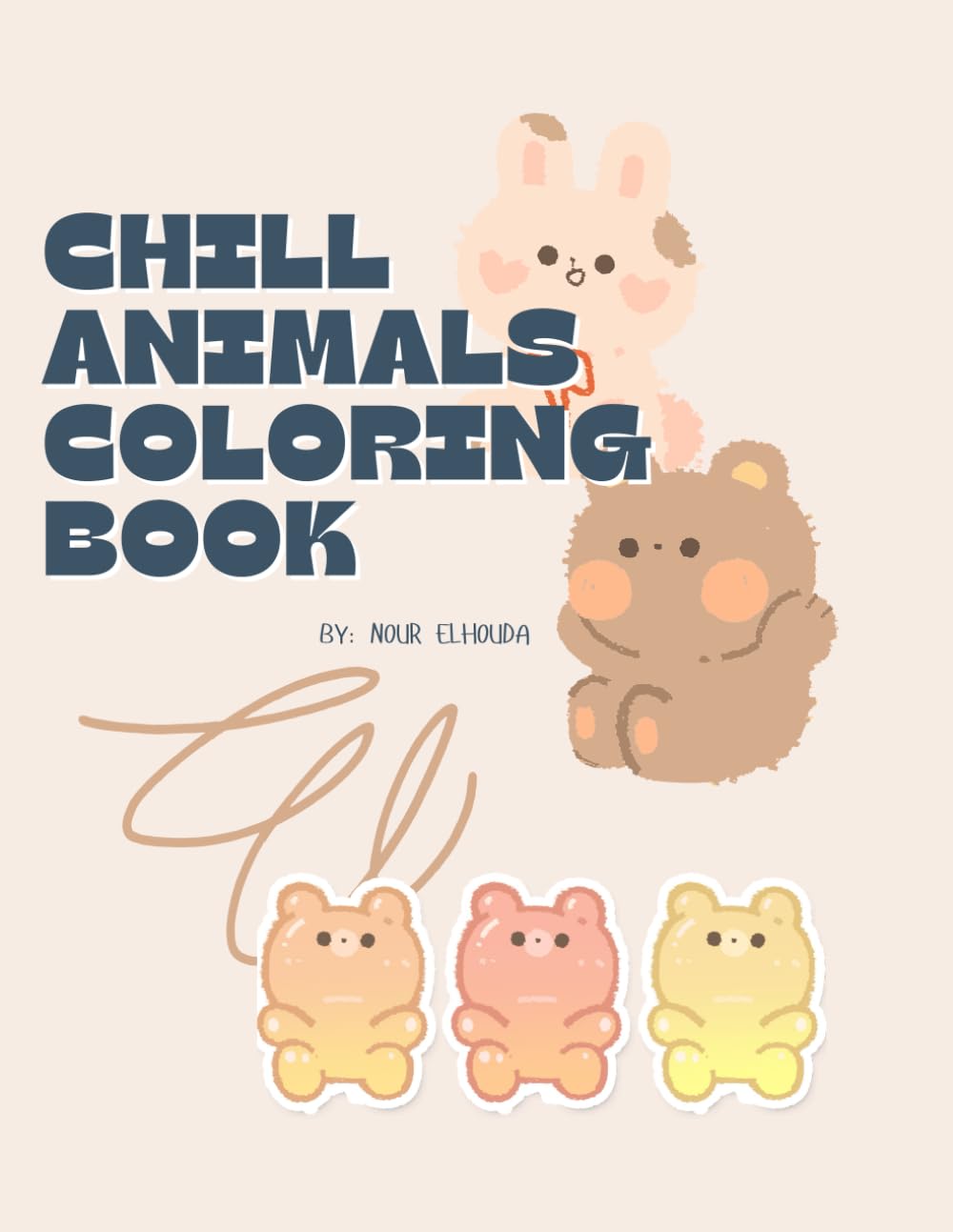 Chill animals coloring book: Relax and unwind with cute and peaceful animal scenes to color.