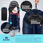 KIDIZ® Babyfußsack Baby Fußsack Winterfußsack Babyschale mit Reißverschluss Kuschelsack Babydecke Kinderwagen waschbar Tasche passend für alle Kinderwagen Bett Wärmedecke aus Thermo-Fleece Navyblau