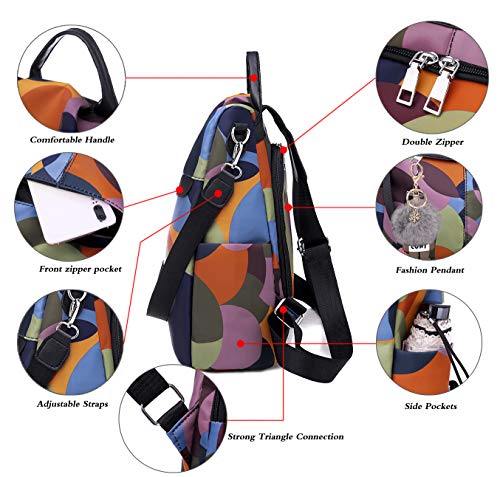 Cofihome Haoot Fashion Backpack For Women Waterproof Rucksack Daypack Anti-Theft Shoulder Bag Handbag Casual Travel Bag Hiking Backpack Purse With Pom Pom Keychain #TOP5