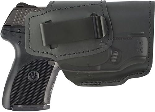 IWB y OWB Funda de cuero para Ruger EC9S con láser y EC9 LC9S LC9 LC380 con láser se adapta a la cintura interior oculta o transporte abierto en la
