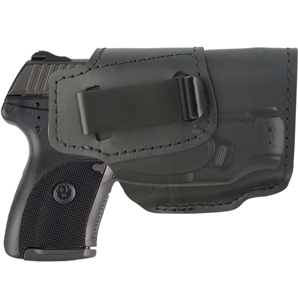 IWB and OWB Leather Holster for Ruger EC9S with Laser and EC9 LC9S LC9 LC380 with Laser Fits Concealed Carry Inside Waistband or Open Carry on The Outside Waistband