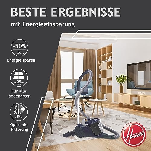 Hoover Staubsauger beutellos Breeze Home mit Universalbodendüse I Zyklon ohne Beutel für alle Bodenarten I Mit größenverstellbarem Stab… – Ansicht 4