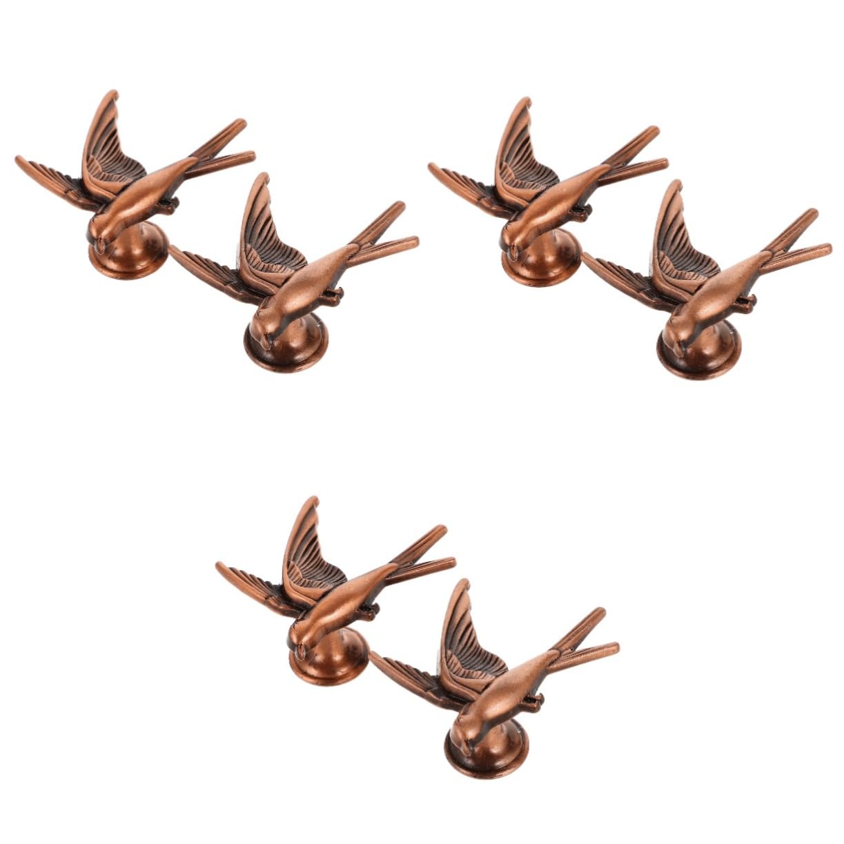 Uonlytech 6stücke Vogelgriff Für Dekorative Möbelknöpfe Vintage-stil Für Schranktüren Und Innendekoration Antikrot