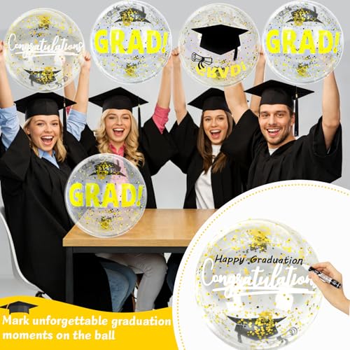 Natonhi 12pcs Graduation Beach Balls,16-Inch Gold Inflatable Congrats Grad Party Balls for Class of 2026,Pool Party Decoration,Bulk Favors for Graduation Party,Graduation Decorations 2026 Deals by Natonhi - Used condition - Image 4