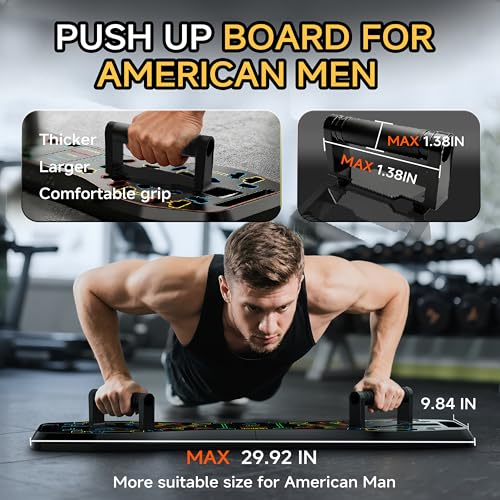 LALAHIGH Push Up Board,36 in 1 Home Gym Equipment with Ab Roller Wheel & Resistance Bands, Portable Foldable Workout Board for Full Body Strength Training Men Women,Gift for Boyfriend