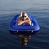 Aqua Premium Convertible Pool Float Lounge Extra Large Heavy Duty, Inflatable Pool Floats for Adults with Cupholder Navy/Green/White Stripe